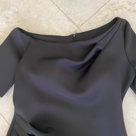 Jovani Asymmetrical Neckline Cocktail Dress Scuba Stretch Black 14 - Picture 5 of 9